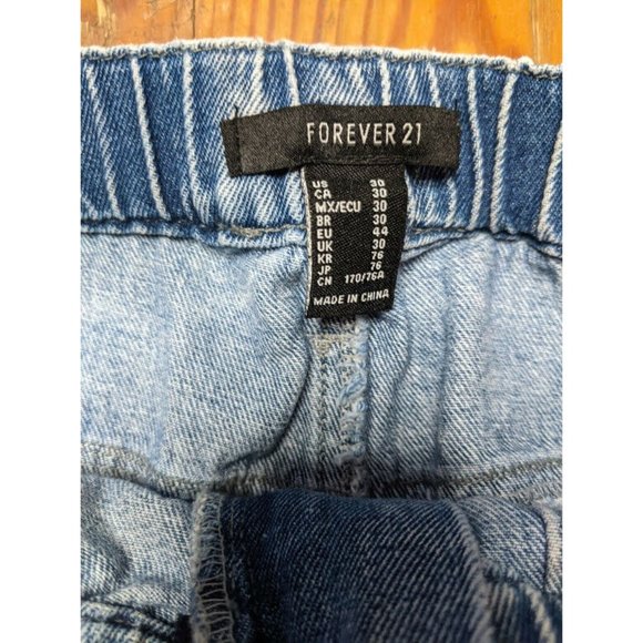 Forever 21 Denim Stonewash Acid Wash High Waist Rise Pants Jeans Size 30 - Picture 5 of 8